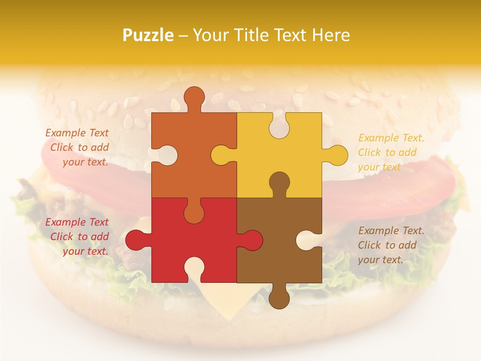 A Cheeseburger With Tomatoes And Lettuce On A Bun PowerPoint Template