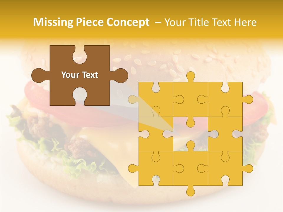 A Cheeseburger With Tomatoes And Lettuce On A Bun PowerPoint Template