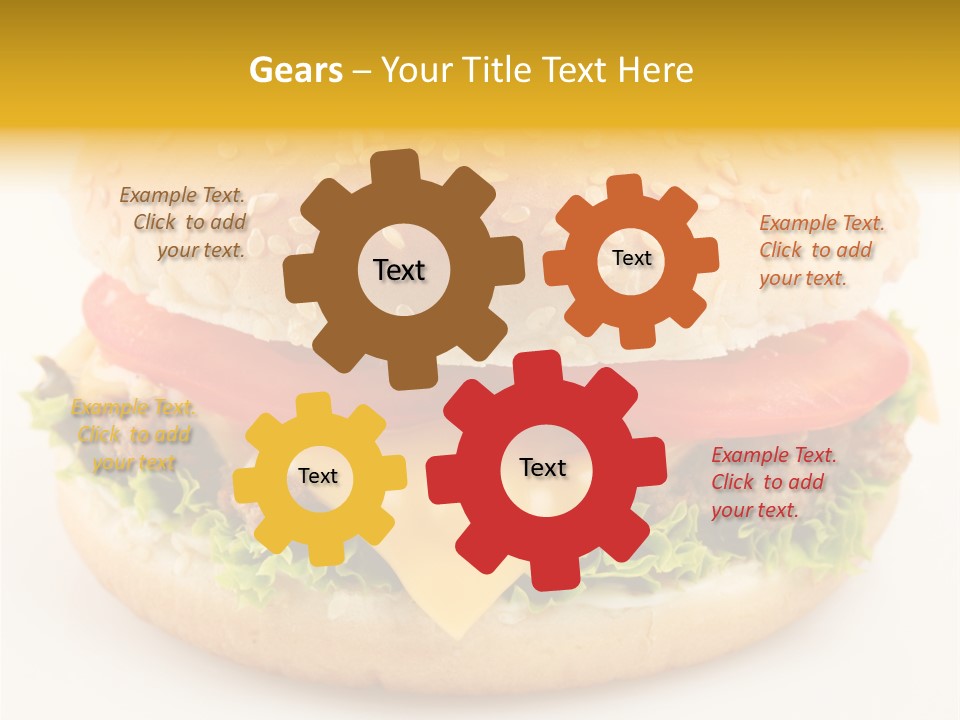 A Cheeseburger With Tomatoes And Lettuce On A Bun PowerPoint Template