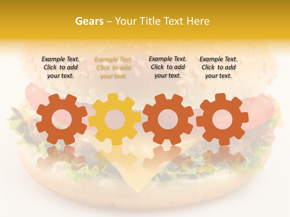 A Cheeseburger With Tomatoes And Lettuce On A Bun PowerPoint Template