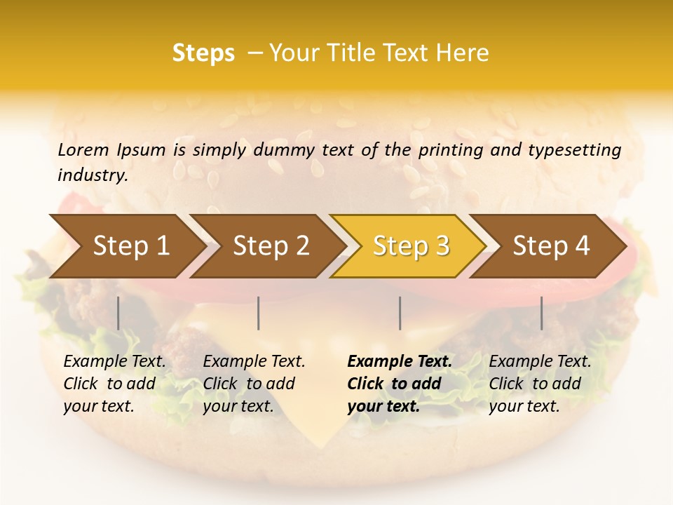 A Cheeseburger With Tomatoes And Lettuce On A Bun PowerPoint Template