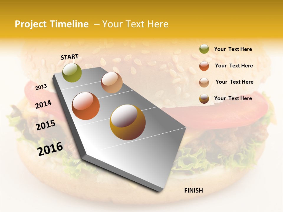 A Cheeseburger With Tomatoes And Lettuce On A Bun PowerPoint Template