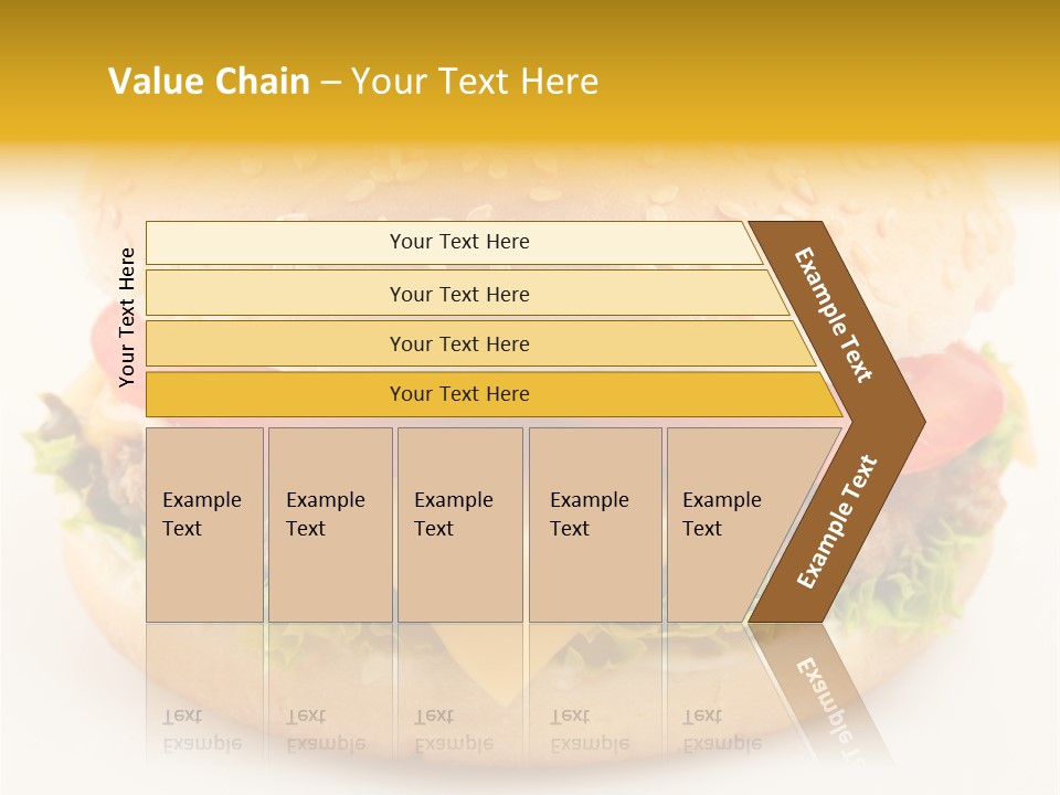 A Cheeseburger With Tomatoes And Lettuce On A Bun PowerPoint Template