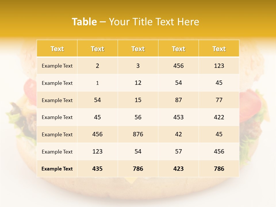 A Cheeseburger With Tomatoes And Lettuce On A Bun PowerPoint Template