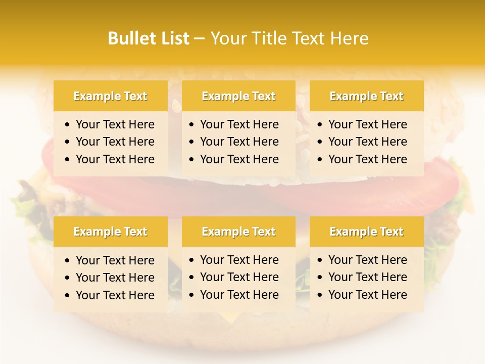 A Cheeseburger With Tomatoes And Lettuce On A Bun PowerPoint Template