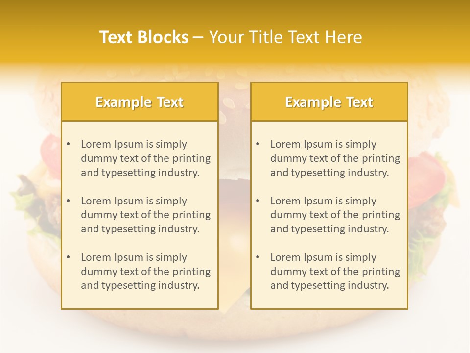 A Cheeseburger With Tomatoes And Lettuce On A Bun PowerPoint Template