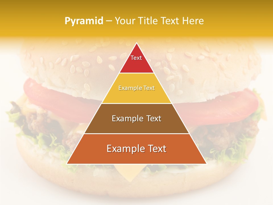 A Cheeseburger With Tomatoes And Lettuce On A Bun PowerPoint Template