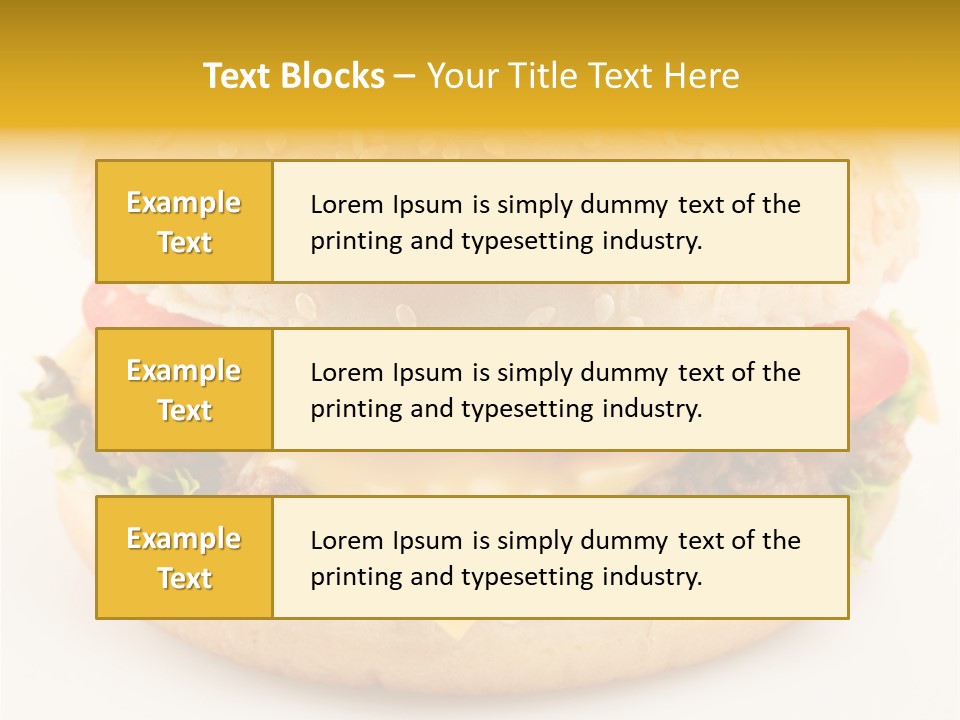 A Cheeseburger With Tomatoes And Lettuce On A Bun PowerPoint Template
