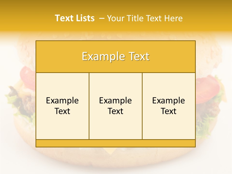 A Cheeseburger With Tomatoes And Lettuce On A Bun PowerPoint Template