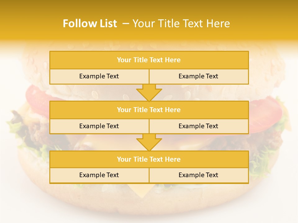 A Cheeseburger With Tomatoes And Lettuce On A Bun PowerPoint Template