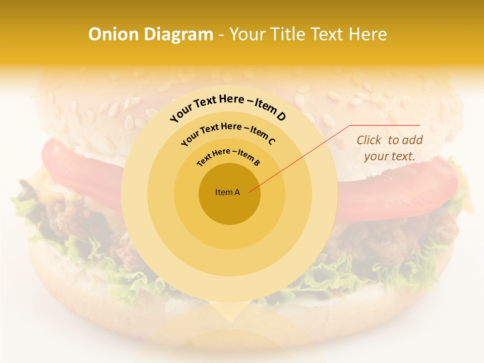A Cheeseburger With Tomatoes And Lettuce On A Bun PowerPoint Template
