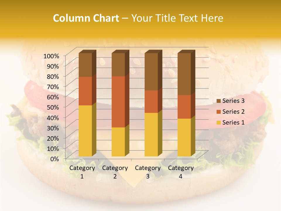 A Cheeseburger With Tomatoes And Lettuce On A Bun PowerPoint Template
