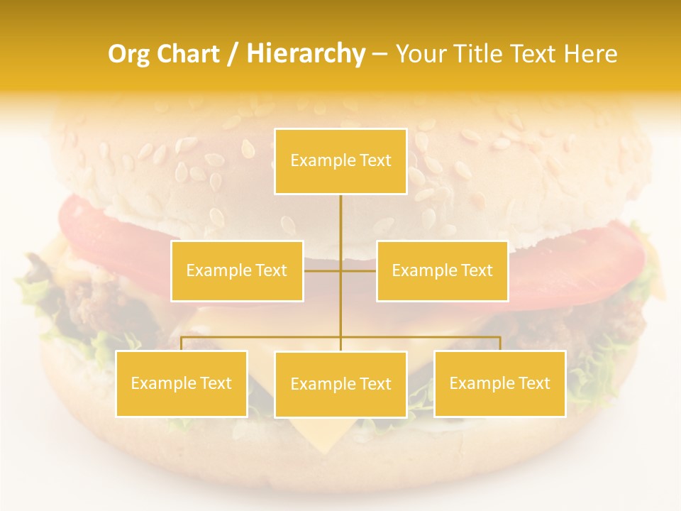 A Cheeseburger With Tomatoes And Lettuce On A Bun PowerPoint Template