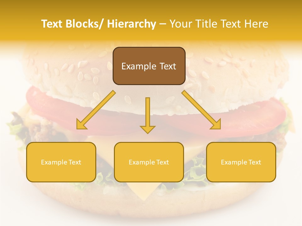 A Cheeseburger With Tomatoes And Lettuce On A Bun PowerPoint Template