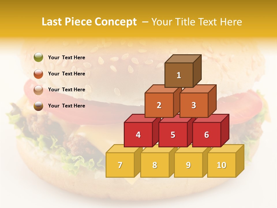 A Cheeseburger With Tomatoes And Lettuce On A Bun PowerPoint Template