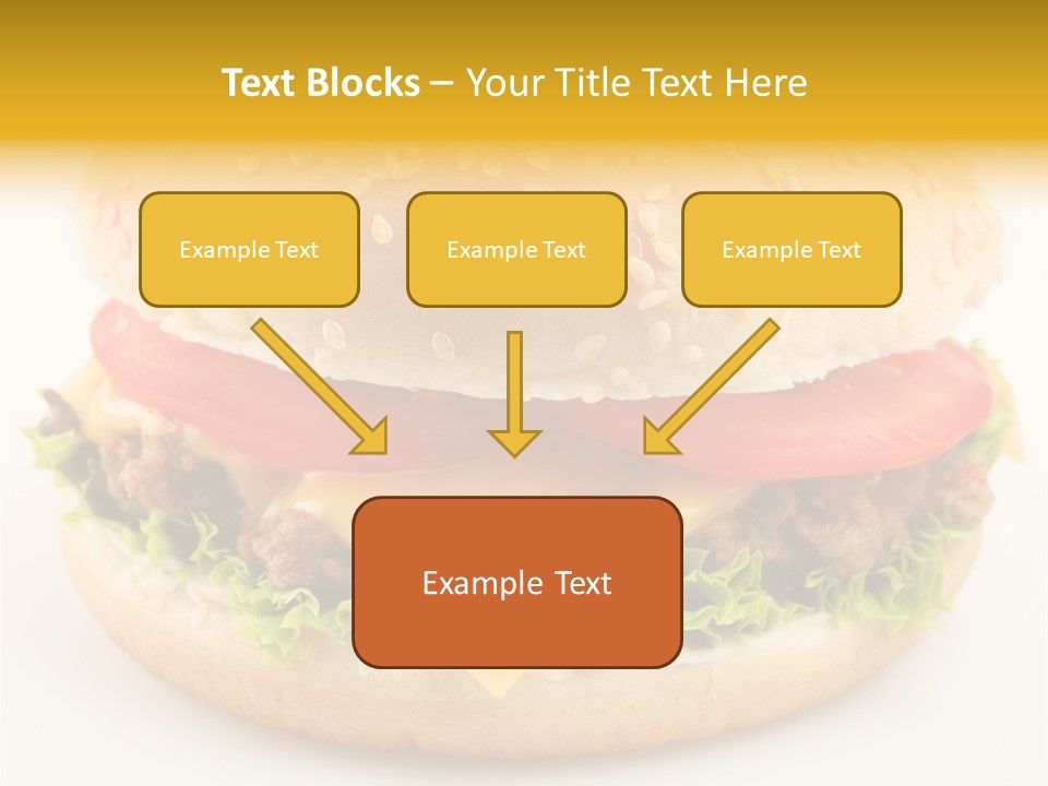 A Cheeseburger With Tomatoes And Lettuce On A Bun PowerPoint Template