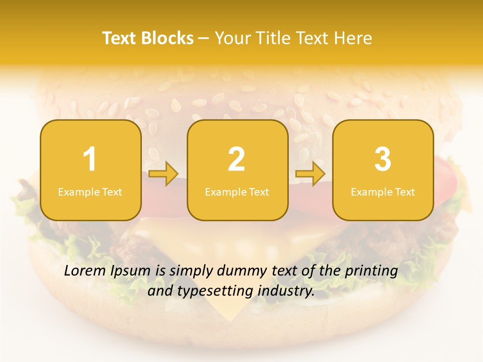A Cheeseburger With Tomatoes And Lettuce On A Bun PowerPoint Template