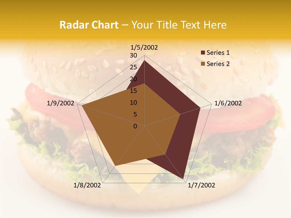 A Cheeseburger With Tomatoes And Lettuce On A Bun PowerPoint Template