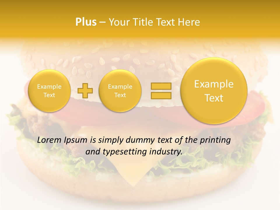 A Cheeseburger With Tomatoes And Lettuce On A Bun PowerPoint Template