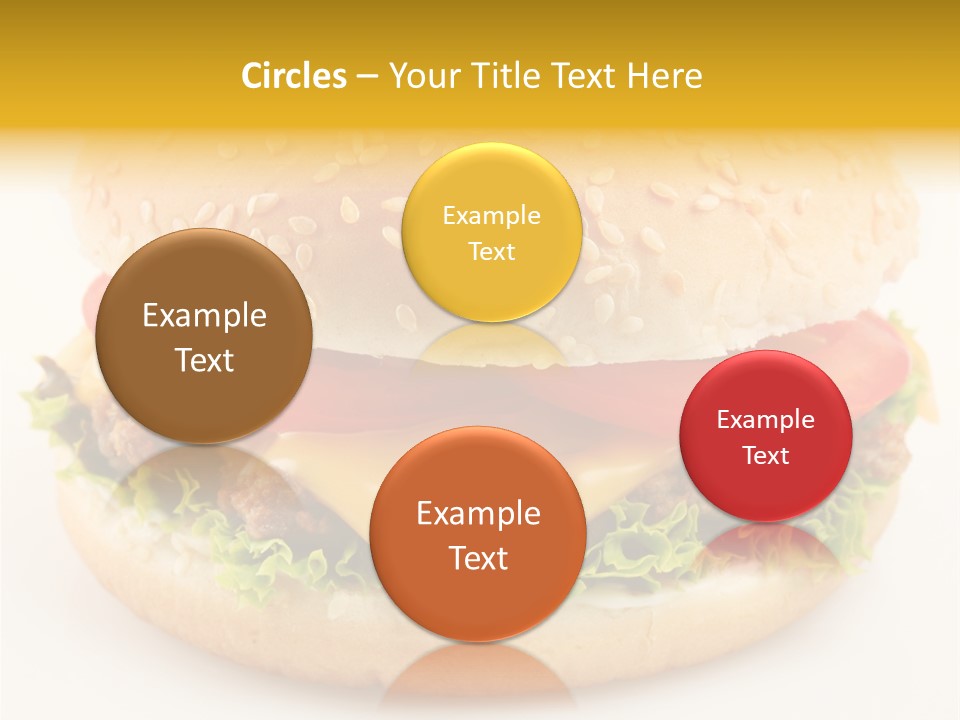 A Cheeseburger With Tomatoes And Lettuce On A Bun PowerPoint Template
