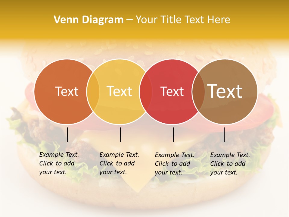A Cheeseburger With Tomatoes And Lettuce On A Bun PowerPoint Template