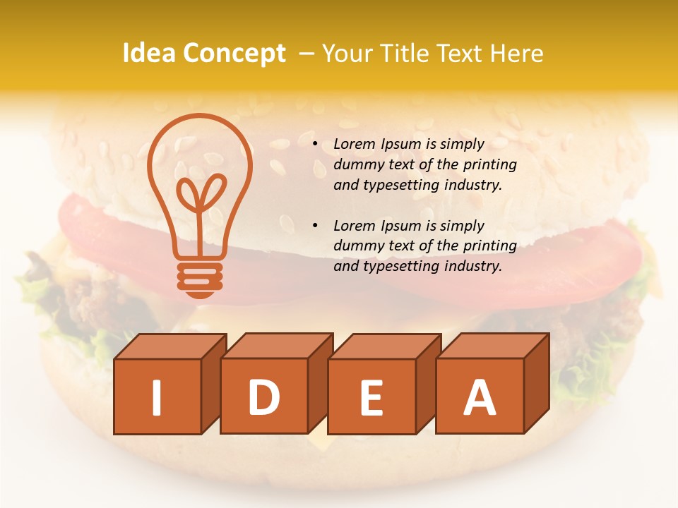 A Cheeseburger With Tomatoes And Lettuce On A Bun PowerPoint Template