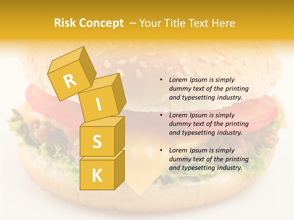 A Cheeseburger With Tomatoes And Lettuce On A Bun PowerPoint Template