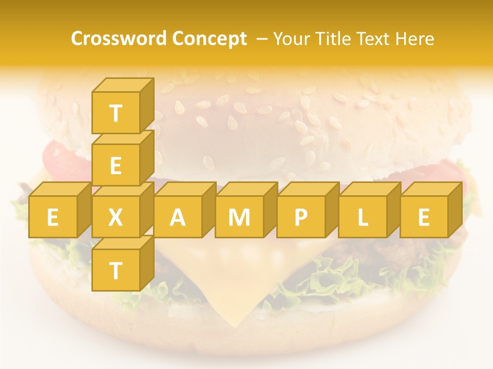 A Cheeseburger With Tomatoes And Lettuce On A Bun PowerPoint Template