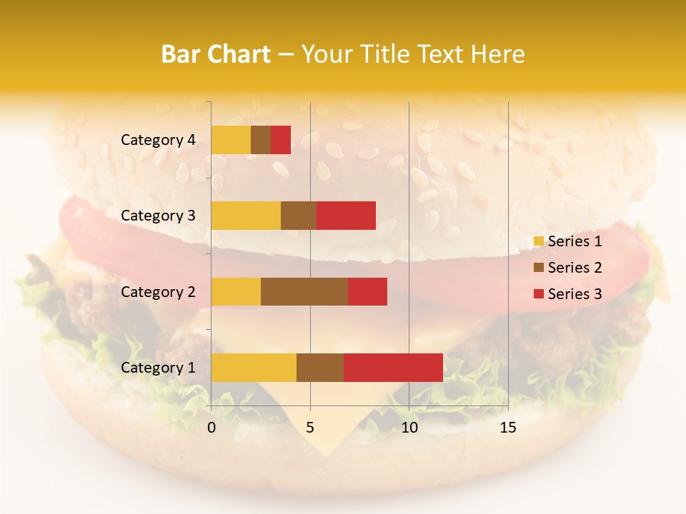 A Cheeseburger With Tomatoes And Lettuce On A Bun PowerPoint Template