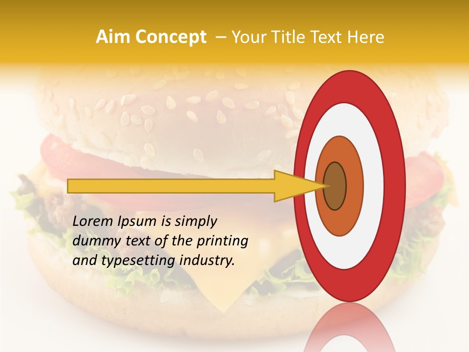 A Cheeseburger With Tomatoes And Lettuce On A Bun PowerPoint Template