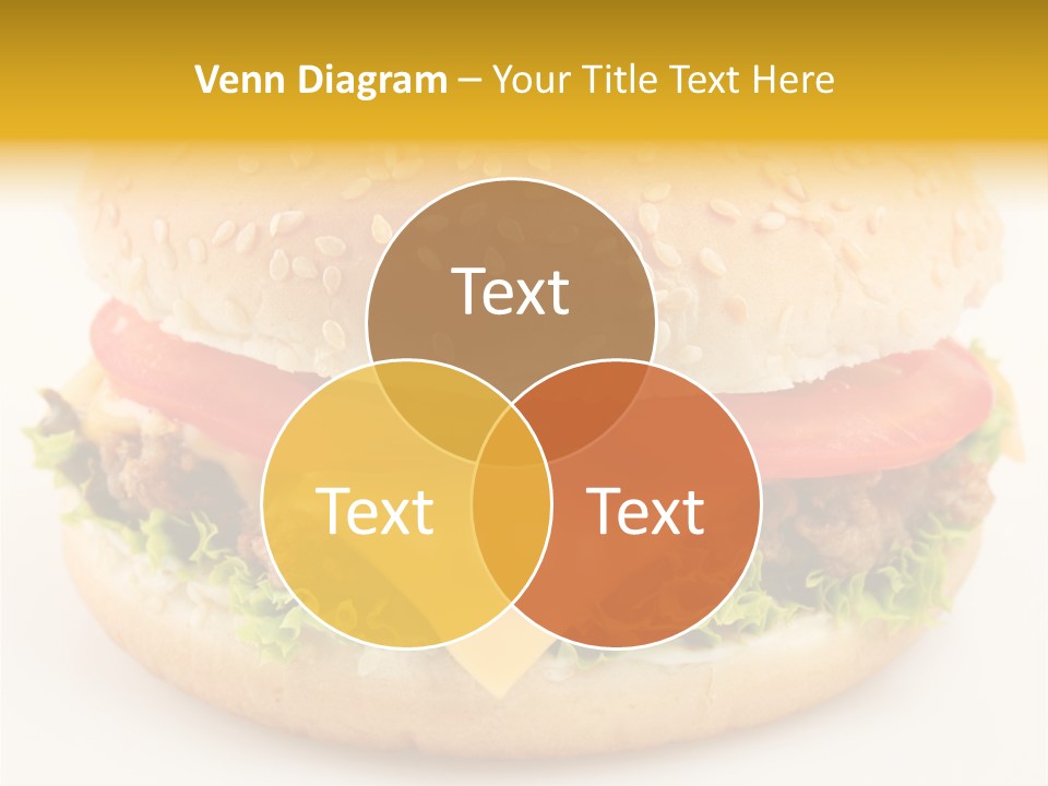 A Cheeseburger With Tomatoes And Lettuce On A Bun PowerPoint Template