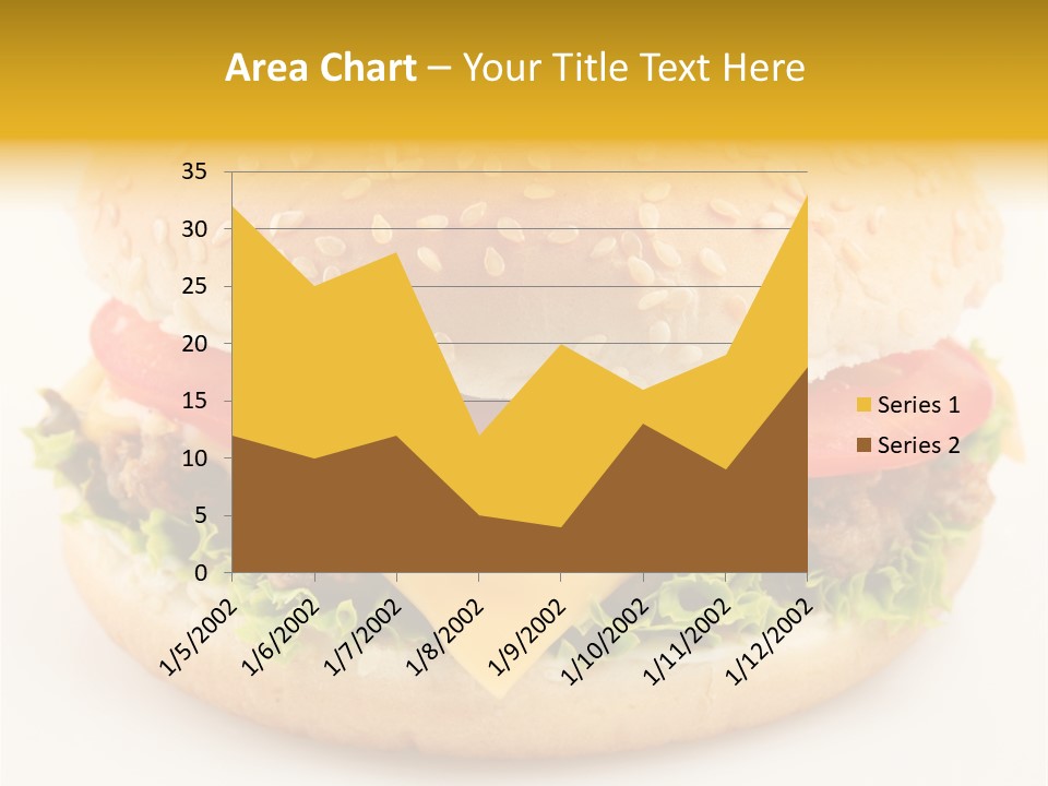 A Cheeseburger With Tomatoes And Lettuce On A Bun PowerPoint Template