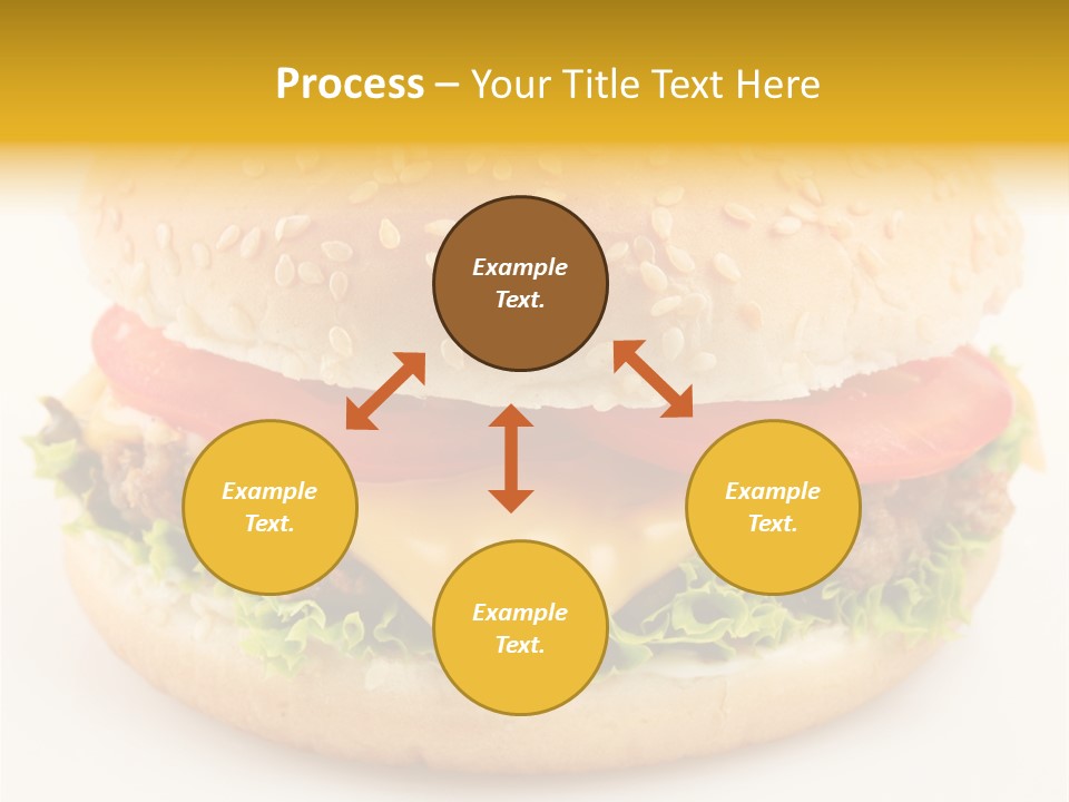A Cheeseburger With Tomatoes And Lettuce On A Bun PowerPoint Template