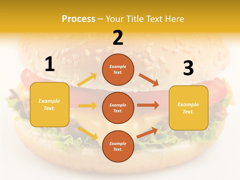 A Cheeseburger With Tomatoes And Lettuce On A Bun PowerPoint Template
