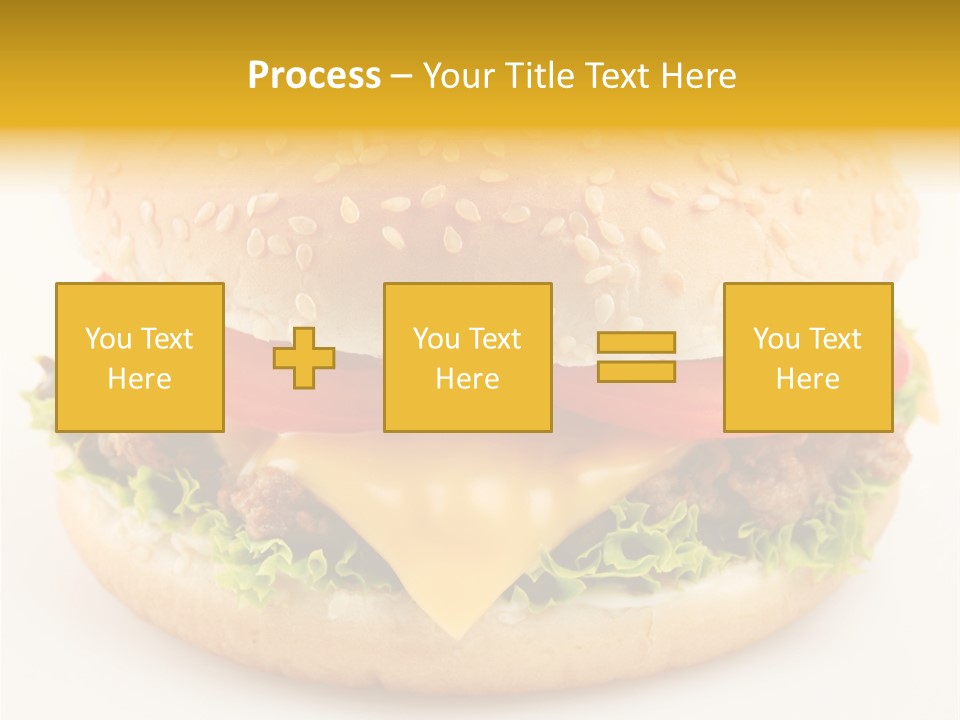 A Cheeseburger With Tomatoes And Lettuce On A Bun PowerPoint Template