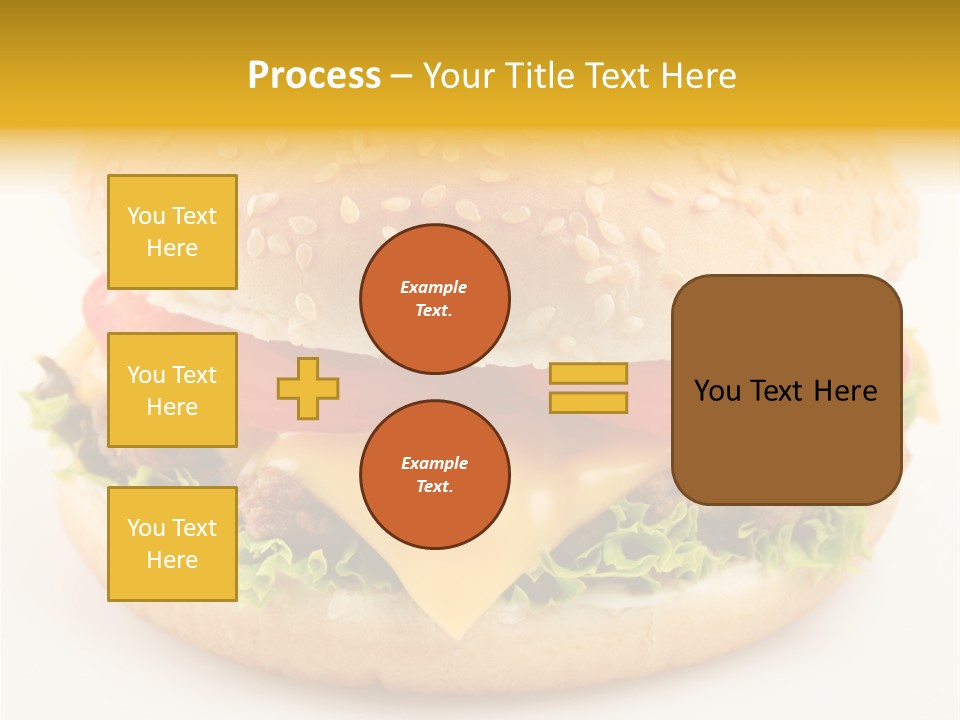 A Cheeseburger With Tomatoes And Lettuce On A Bun PowerPoint Template