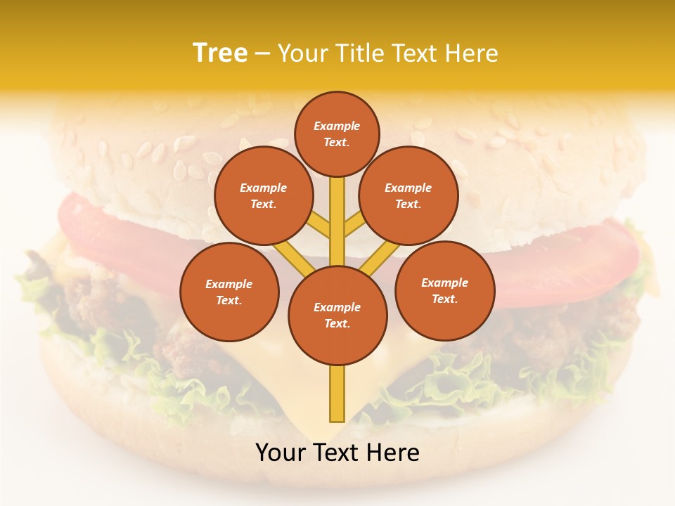 A Cheeseburger With Tomatoes And Lettuce On A Bun PowerPoint Template