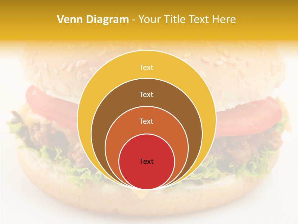 A Cheeseburger With Tomatoes And Lettuce On A Bun PowerPoint Template
