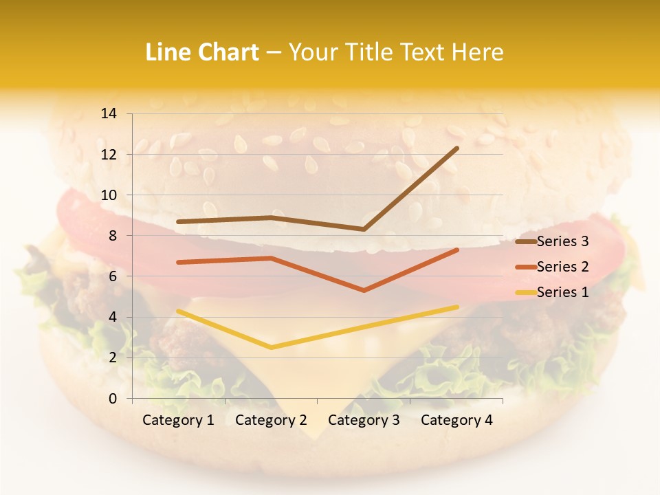 A Cheeseburger With Tomatoes And Lettuce On A Bun PowerPoint Template