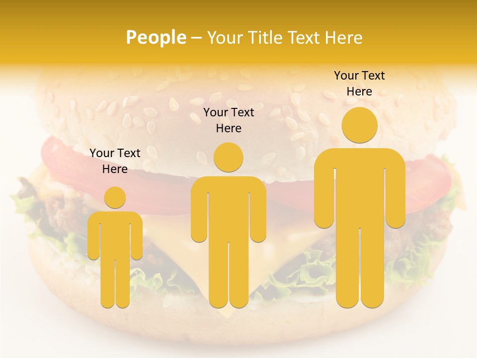 A Cheeseburger With Tomatoes And Lettuce On A Bun PowerPoint Template