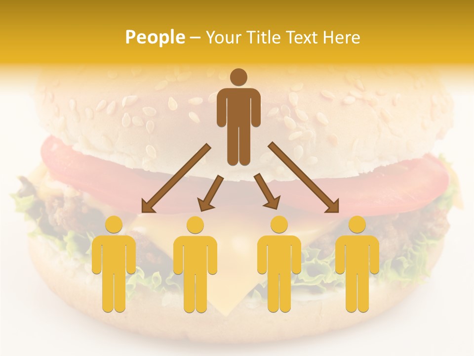 A Cheeseburger With Tomatoes And Lettuce On A Bun PowerPoint Template