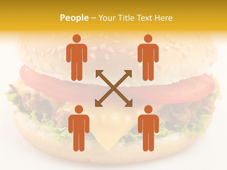 A Cheeseburger With Tomatoes And Lettuce On A Bun PowerPoint Template