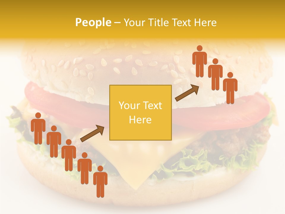 A Cheeseburger With Tomatoes And Lettuce On A Bun PowerPoint Template
