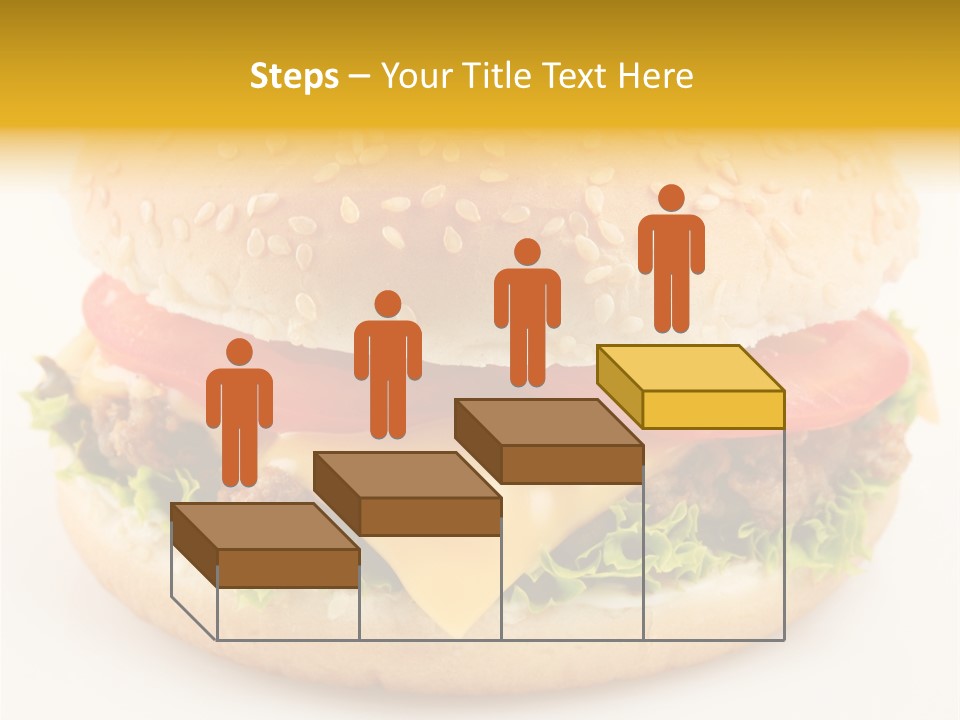 A Cheeseburger With Tomatoes And Lettuce On A Bun PowerPoint Template