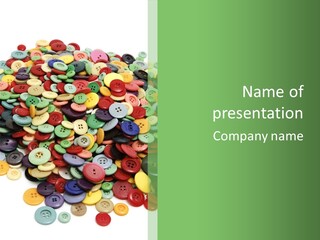 A Pile Of Colorful Buttons On A White Background PowerPoint Template