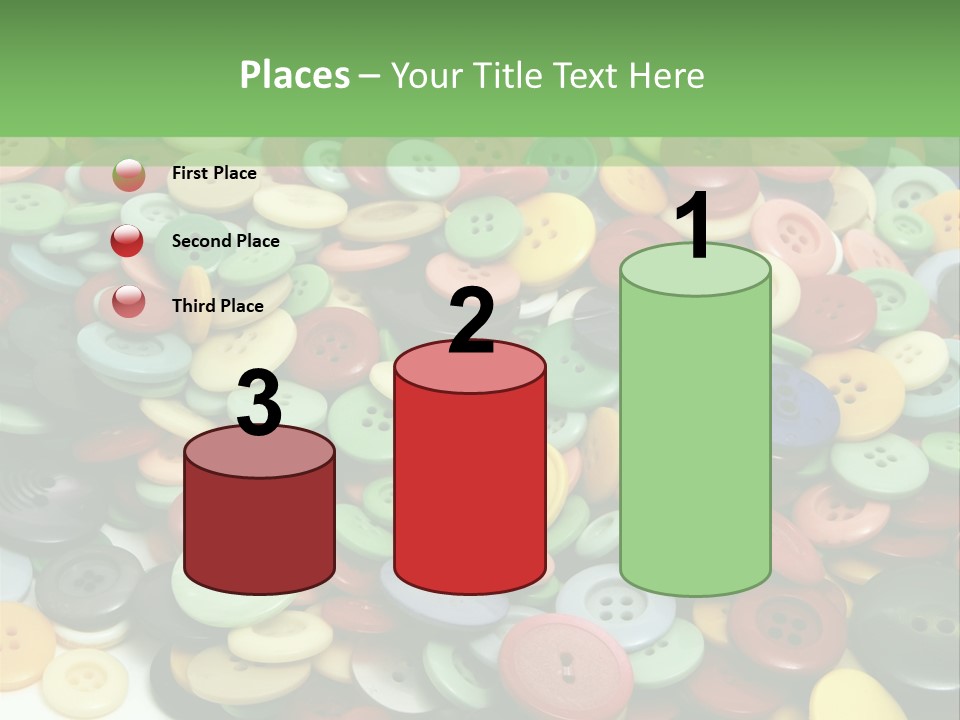 A Pile Of Colorful Buttons On A White Background PowerPoint Template