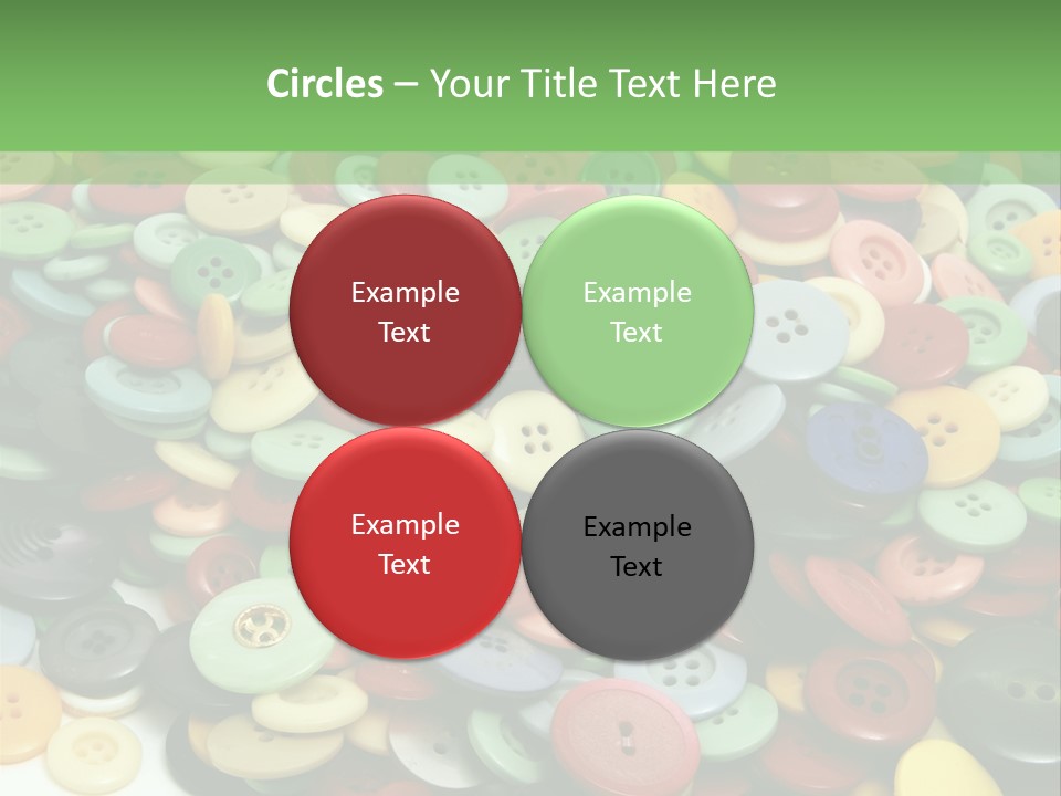 A Pile Of Colorful Buttons On A White Background PowerPoint Template