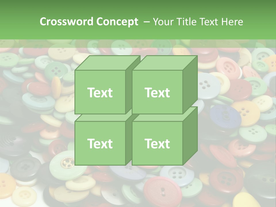 A Pile Of Colorful Buttons On A White Background PowerPoint Template