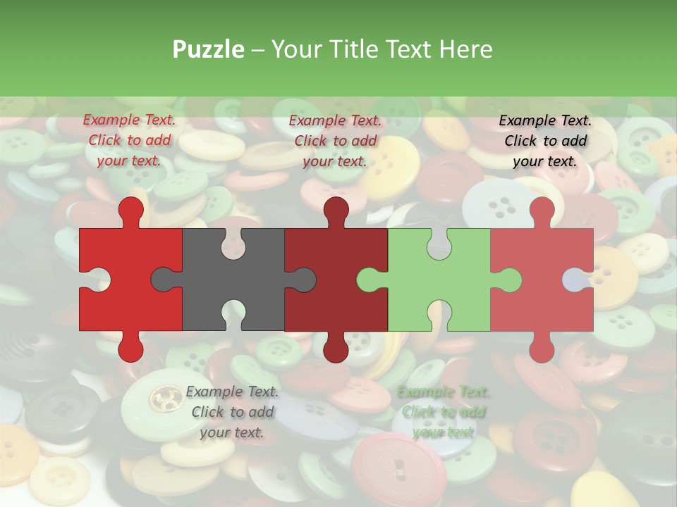 A Pile Of Colorful Buttons On A White Background PowerPoint Template