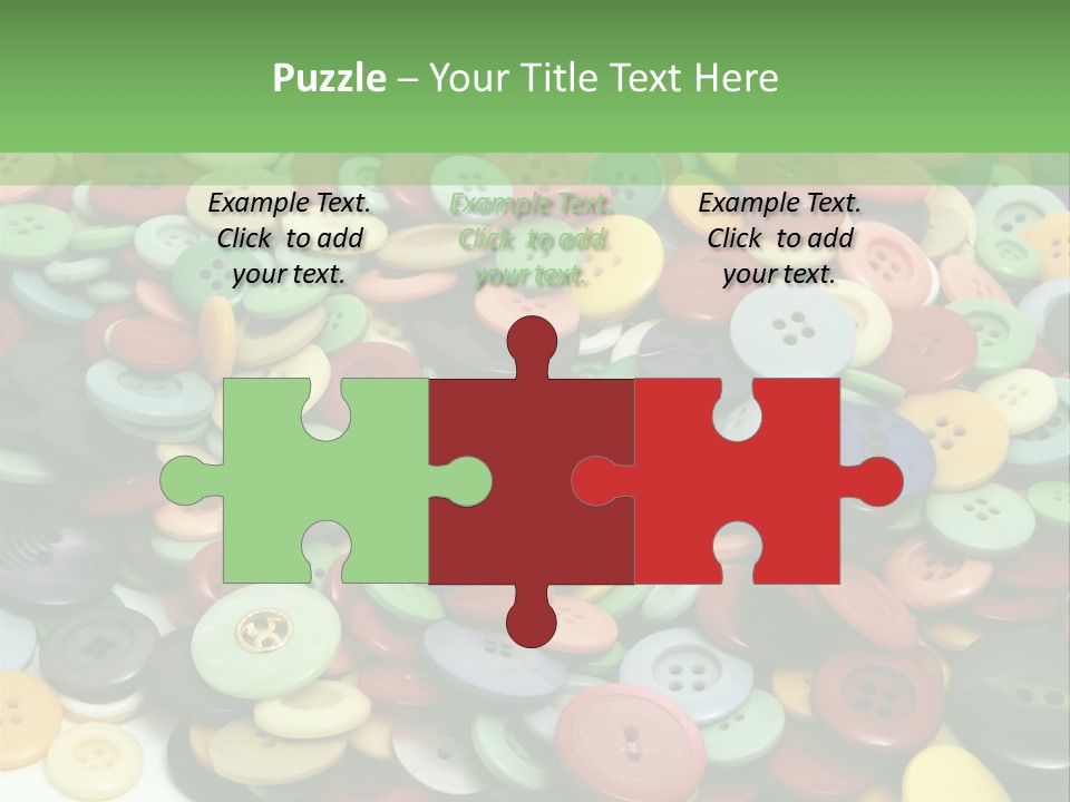 A Pile Of Colorful Buttons On A White Background PowerPoint Template